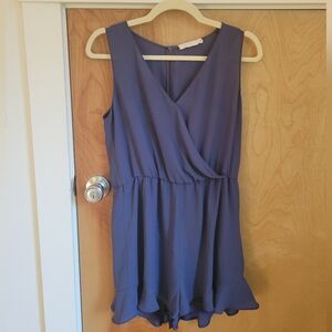 LUSH Blue Tank Short Romper Size M